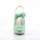 Escarpin rétro peep toe vert avec bride arrière et plateforme