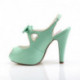 Escarpin rétro peep toe vert avec bride arrière et plateforme