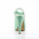 Escarpin rétro peep toe vert avec bride arrière et plateforme