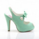 Escarpin rétro peep toe vert avec bride arrière et plateforme