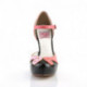 Escarpin pin up vintage saumon et noir talon haut et plateforme