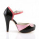 Escarpin année 50 vintage saumon et noir talon haut et plateforme