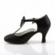 chaussure vintage noire petit talon bobine et nœud