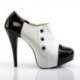 Chaussure femme richelieu à plateforme noire et blanche grande taille