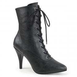 boots sexy haut talon 10 cm noire mat à lacets grande pointure