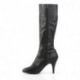 Bottes hautes a talon noires à talon pour femme grande pointure du 39 au 47,5