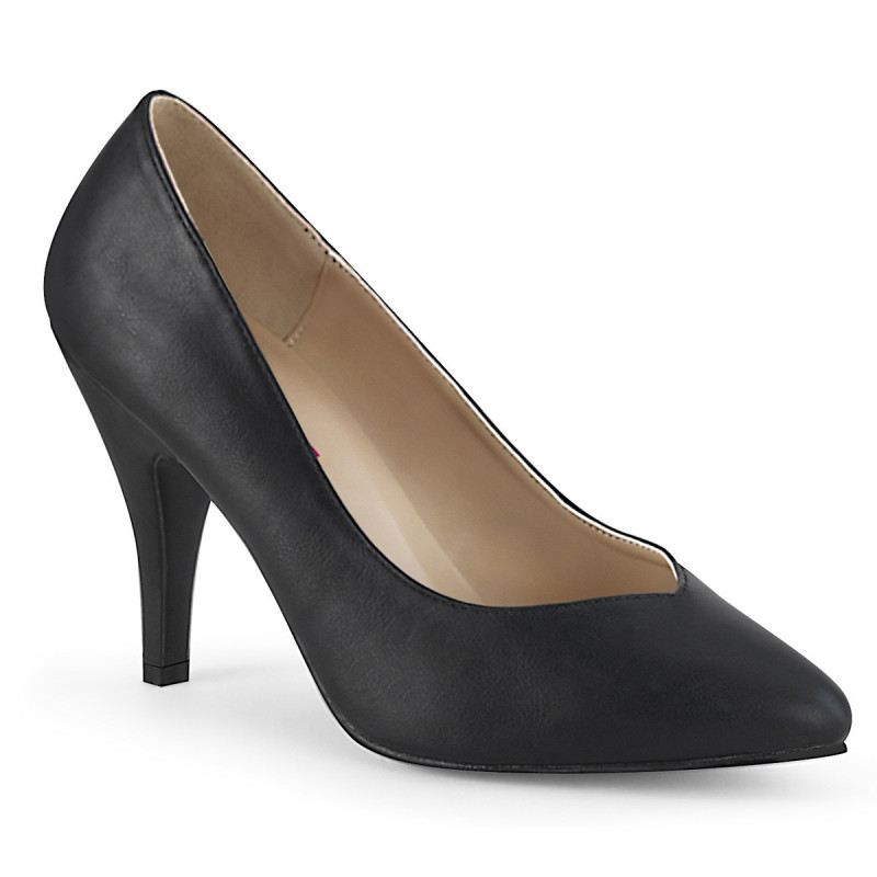 Escarpin noir mat haut talon de 10 cm grande pointure du 36 au 47