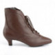 chaussure victorienne marron brun à petit talon et lacet pour femme grande pointure du 39 au 46