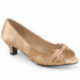 Escarpin peep toe ( à bout ouvert ) petit talon nude satin grande taille du 39 au 46,5 -