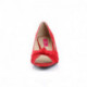 Escarpins satin rouge peep toe ( à bout ouvert ) petit talon grande pointure du 39 au 46,5 -