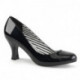 Escarpin noir vernis à talon bobine 7 cm et bout rond 