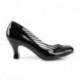 Escarpin noir vernis à talon bobine 7 cm et bout rond 