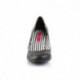 Escarpin noir mat à talon bobine 7 cm et bout rond 