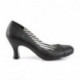 Escarpin noir mat à talon bobine 7 cm et bout rond 