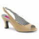 Escarpin bride arrière beige / nude à bout ouvert avec petit talon 7 cm