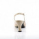 Escarpin bride arrière beige / nude vernis à bout ouvert et avec talon bobine 7 cm