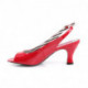 Escarpin bout ouvert à bride arrière rouge vernis grande taille du 39 au 46