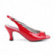 Escarpin bout ouvert à bride arrière rouge vernis grande taille du 39 au 46
