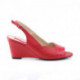 Sandales compensées rouge à bout ouvert KIMBERLY-01SP grande taille du 39 au 46