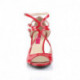 Sandale Rouge Vernie à Talon Compensé et Brides Sexy