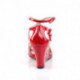Sandale Rouge Vernie à Talon Compensé et Brides Sexy