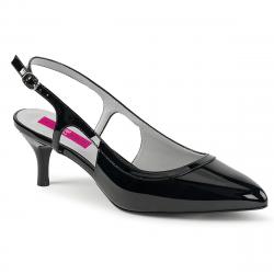 Escarpin noir vernis à bride arrière grande pointure du 39 au 46
