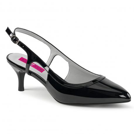 Escarpin noir vernis à bride arrière grande pointure du 39 au 46