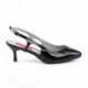 Escarpin noir vernis à bride arrière grande pointure du 39 au 46