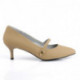 Escarpin Mary Jane beige à petit talon de 6 cm grande taille