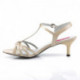 Sandales crème talon 6 cm à lanière