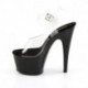 Chaussure pole dance transparente talon 18 cm noir | Pleaser ADO708/C/B