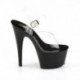 Chaussure pole dance transparente talon 18 cm noir | Pleaser ADO708/C/B