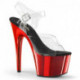 Chaussure pole dance rouge chromée à talon 18 cm ADO708/C/RCH