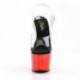 Chaussure pole dance rouge chromée à talon 18 cm ADO708/C/RCH