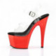 Sandale pole dance rouge chromée à talon 18 cm ADO708/C/RCH