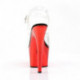 Chaussure de pole dance rouge chromée à plateforme