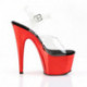 Sandale pole dance rouge chromée à talon 18 cm ADO708/C/RCH