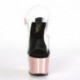 Sandale pole dance transparente à plateforme rosegold chromée et talon 18 cm ADO708/C/ROGLDCH