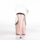 Sandale pole dance transparente à plateforme rosegold chromée et talon 18 cm ADO708/C/ROGLDCH
