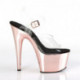 Sandale pole dance transparente à plateforme rosegold chromée et talon 18 cm ADO708/C/ROGLDCH