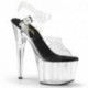 Sandale pole dance transparente à plateforme plexi et talon 18 cm ADO708/C-B/C