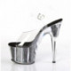 chaussure pole dance transparente à paillettes noire ADO708CG | barre / sol