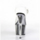 chaussure pole dance transparente à paillettes noire ADO708CG | barre / sol