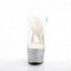 Sandale pole exotic transparente avec plateforme à paillettes argentée | Adore