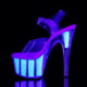 Chaussure Pole Dance transparente à plateforme opale et talon 18 cm | ADO708UVG