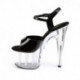 Chaussure Pole dance noire talon 18 cm plexi | ADORE-709