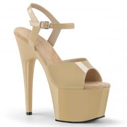 Sandale plateforme talon 18 cm crème | ADORE-709