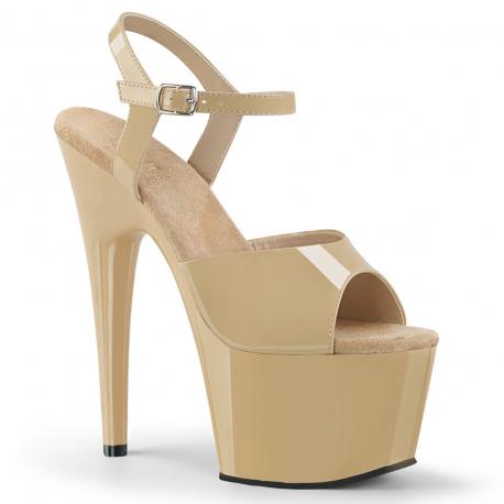 Sandale Pole dance crème à talon 18 cm | ADORE-709/CR/M