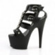 Sandales cage noire femme à haut talon et plateforme