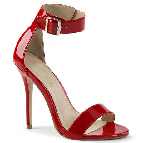 Sandale talon aiguille 12 cm rouge sexy avec bride